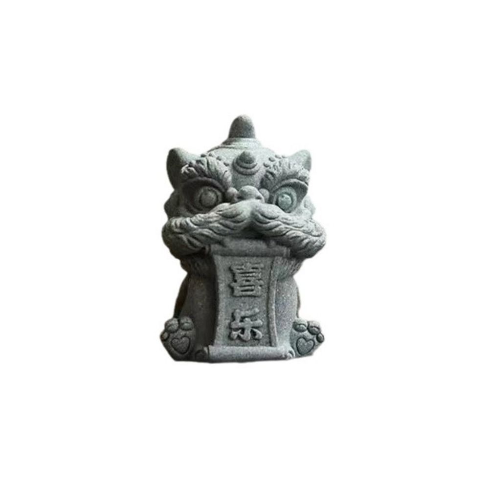 Artwork Awakening Lion Ornament Artificial Stone Lion Mascot Statue  Tea Pet