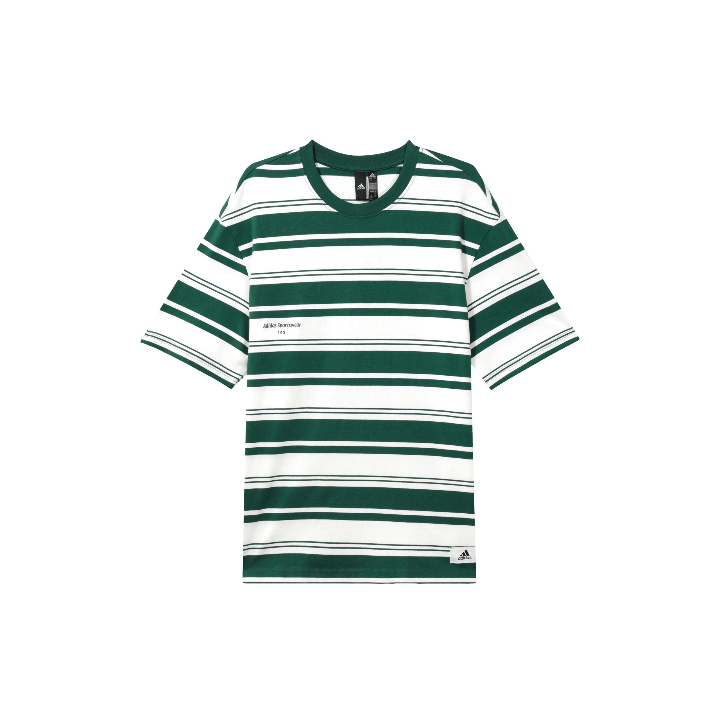 adidas SPW Stripe T-Shirts Green White Men s IS4958
