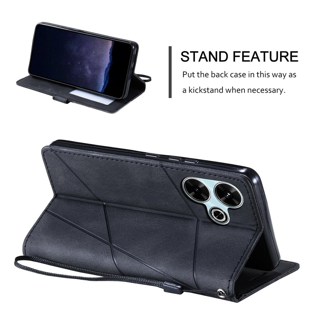 Leather Case for Xiaomi Redmi 13 5G/4G/Poco M6 4G/Redmi Note 13R 5G Splicing Wallet Phone Cover