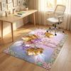 Floral Garden Theme Crystal Velvet Rug Personalized Custom Name Text Soft Floor Mat Home Decor