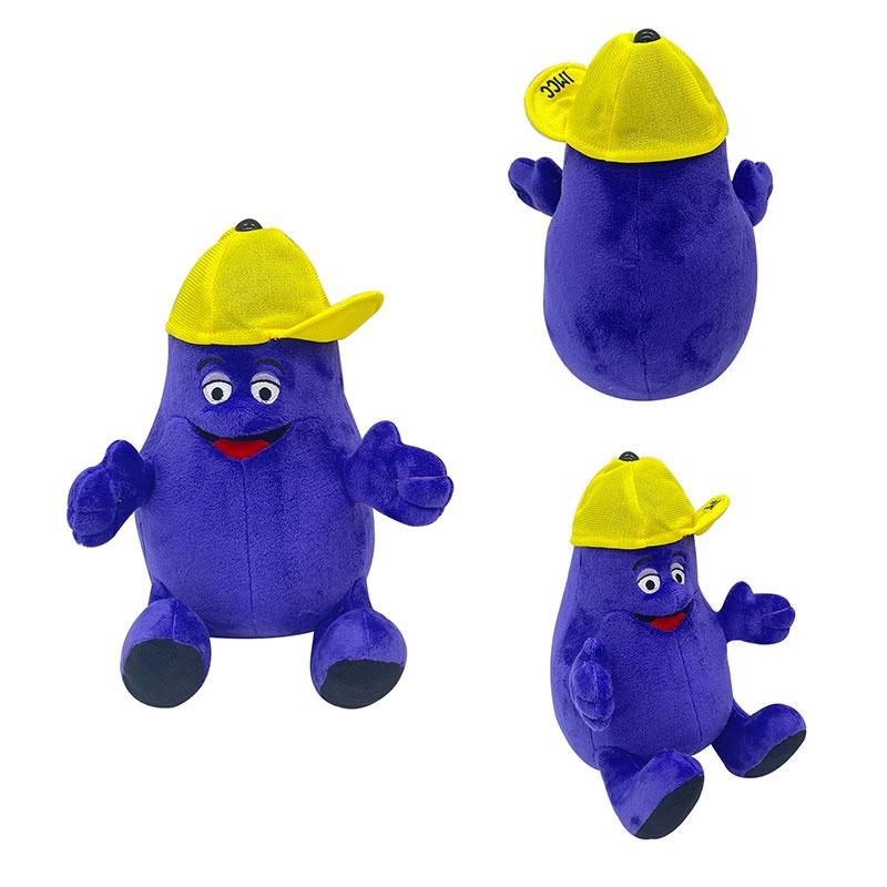 Grimace Shake Yellow Hat Plush Toy Cartoon Animal Design 18cm Height Customizable