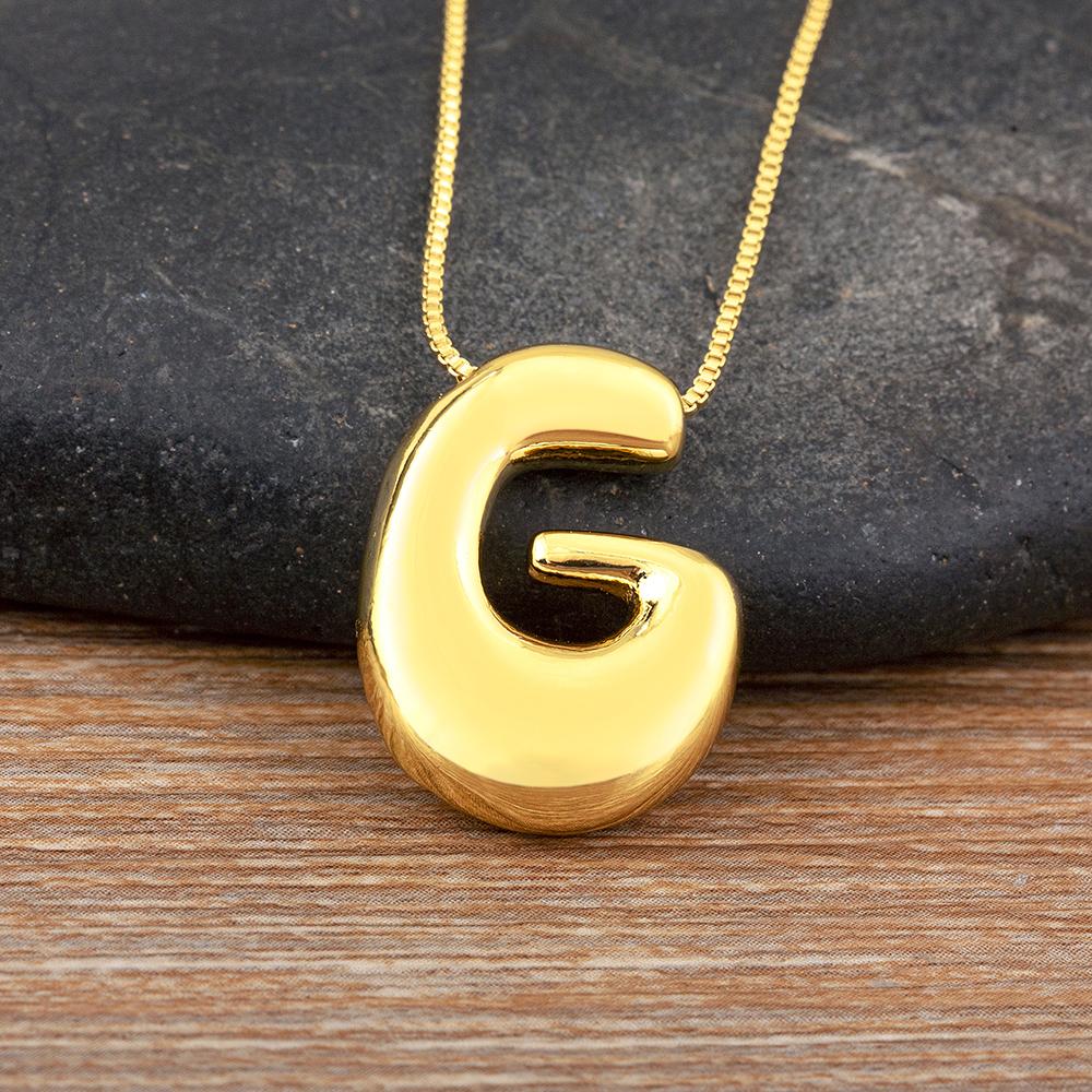 Nidin High Quality Creative Trend A-Z Letters Charm Pendant Necklace For Female Male Name Initials Alphabet Jewelry Accessories