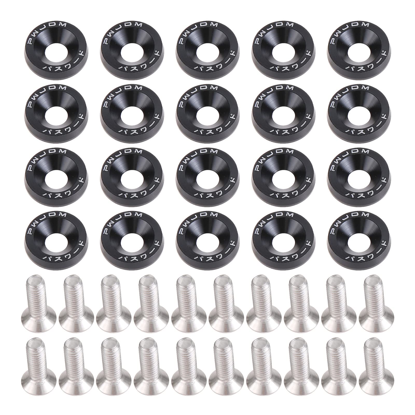

20pcs Fender Washers M6 Bolts License Plate Bumper Washers Screws Decorative Gasket Bolts Black M6 чёрный