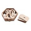Decor Hexagon Shape Wooden Digital Seat Signs Table Number Signs Table Number Plate Seat Number