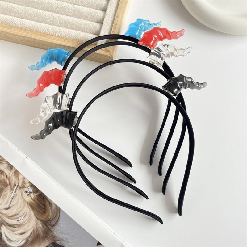 Handmade Devil Horn Hairband Girls Cosplay Accessories Beast Horns Fursuit Masquerades Halloween Cosplay Party