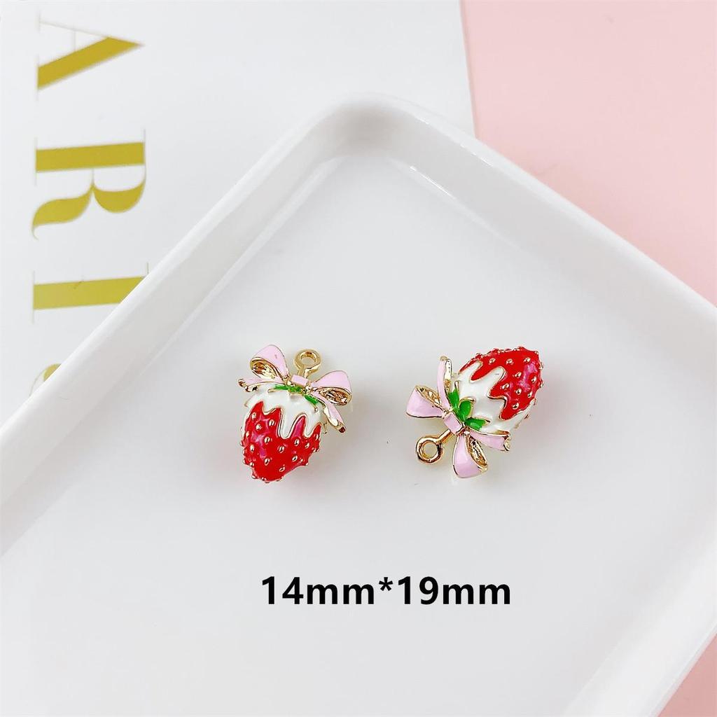 Colorful 3D Fruit Pendant Charms: Strawberry, Cherry, Pear for DIY Jewelry