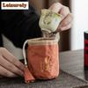 Homecoming Thickened Linen Storage Tea Cozies Luxury Tea Cozy for Teapot Portable Bag Travel Tea Set Bag Tea Ceremony Supplies