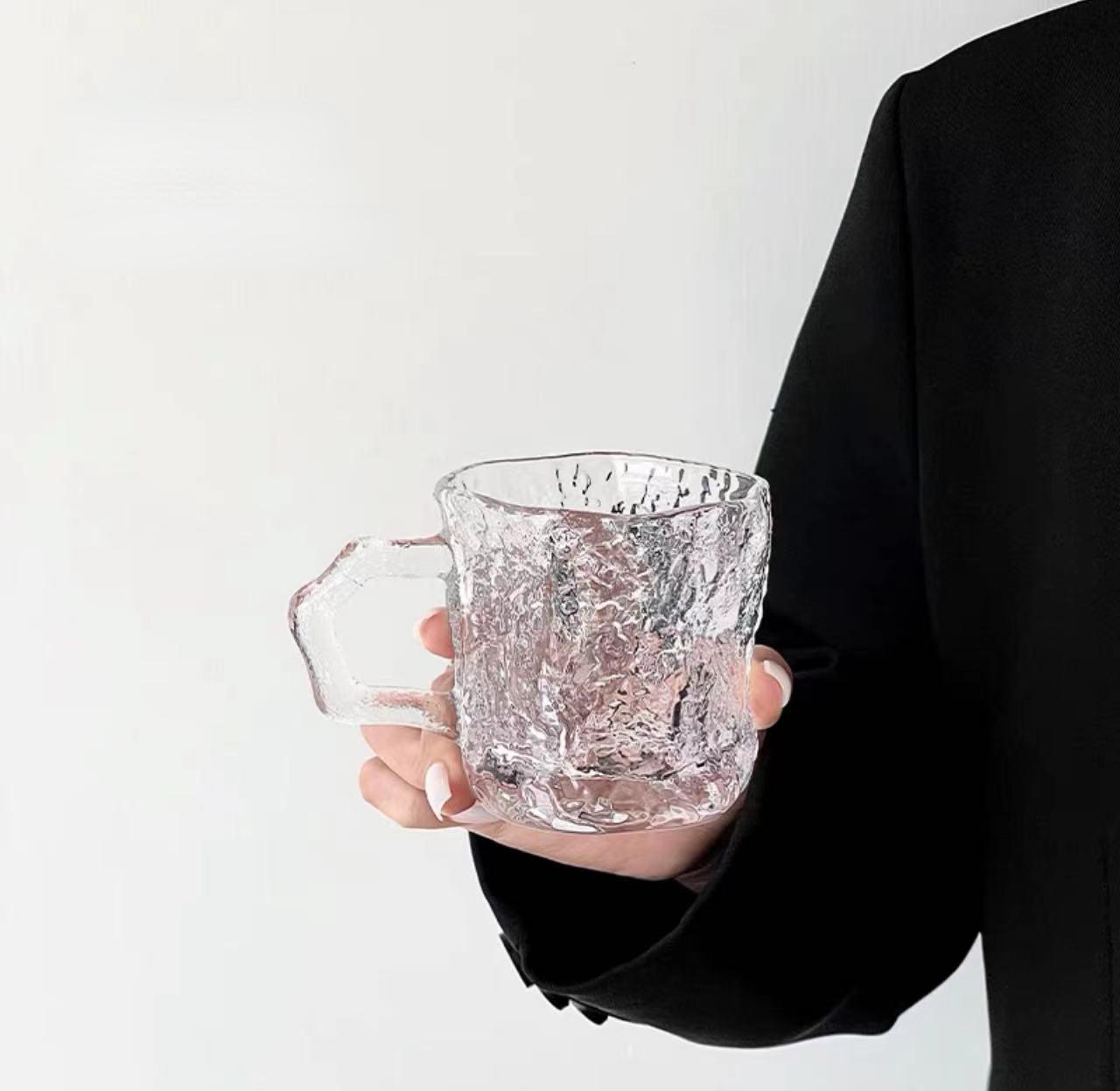 

200 мл розовое с ледниковым стеклом высокого уровня внешний вид бытовые напитки вода чашка кухонный кофе холодные напитки кружки молоко 200ML прозрачный