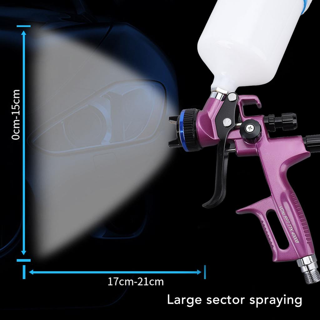 HVLP Spray Gun Kit with 1.3mm Tip 600ml Cup Professional Paint Sprayer 4000B for Furniture Wall Art Projects Painting