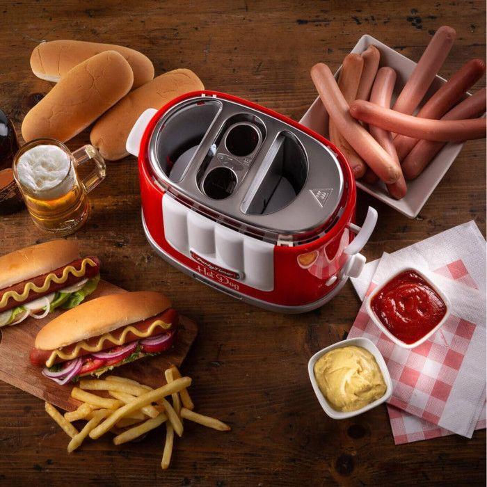 Appareil à hot dog - ARIETE - 206 - 650 W - 4 compartiments - Rouge