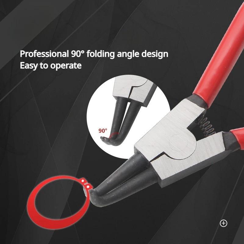 1 buc 7" Clește cu inel de siguranță Circlip Intern Extern Clește Circlip Vârf Drept Fălci Curbate pentru Demontor Inele de Siguranță