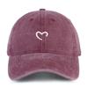 One Women Baseball Cap Love Heart Embroidery Vintage Washed Baseball Cap for Outdoor Activity Urban Wear Dad Hat