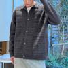 Lightly Mature Korean Style Black Turn-down Collar Knitted Cardigan Coat Men's Autumn Wear High-Grade Casual Sweater