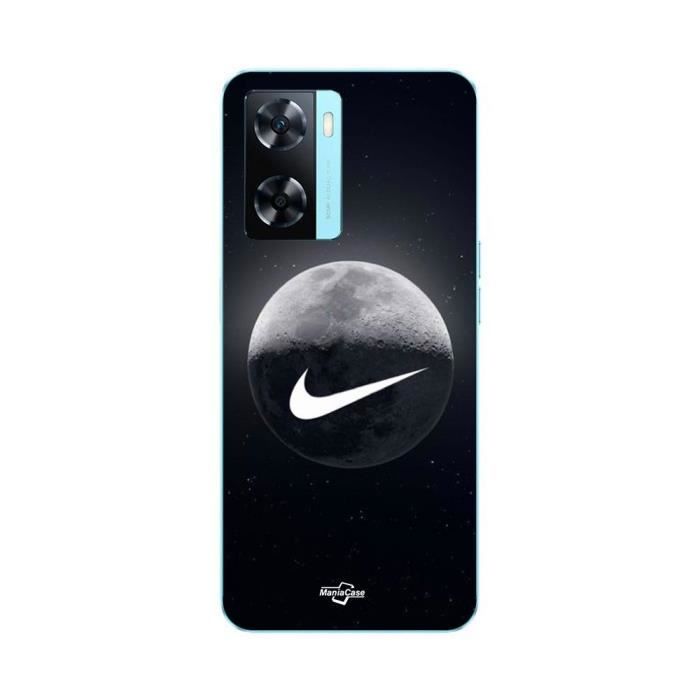 Coque - MANIACASE - Oppo A57s 4G - Noir - Souple - nike lune