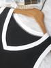 Gilet da donna 2026 Taglie Forti Scollo a V Blocco di Colore Senza Maniche