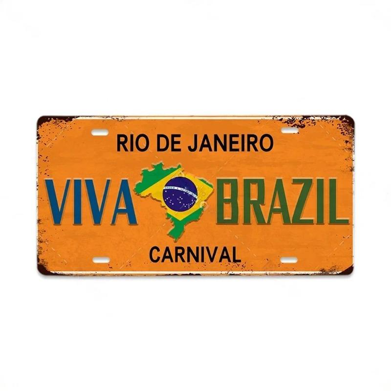 Retro Car 2D Metal Sign, Aluminum Wall Decor 15x30cm