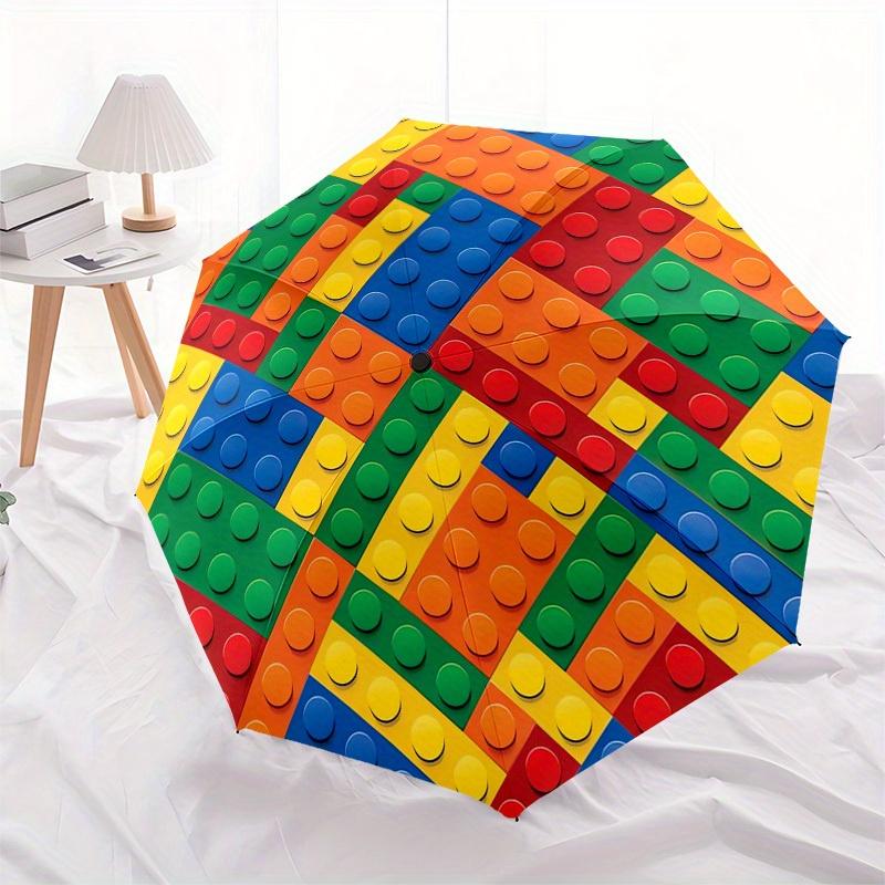 1pc Building blocks Themed High-quality Umbrella,Automatic Opening and Closing Umbrella,Multi-functional Umbrella G0811214