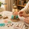 Sea Glass Art Projects Lighthouse DIY Kit, 3D Light Up Craft Kits for Hobbyists Coastal Lighted Ornament Adults, Home Table Decoration Diy Kit