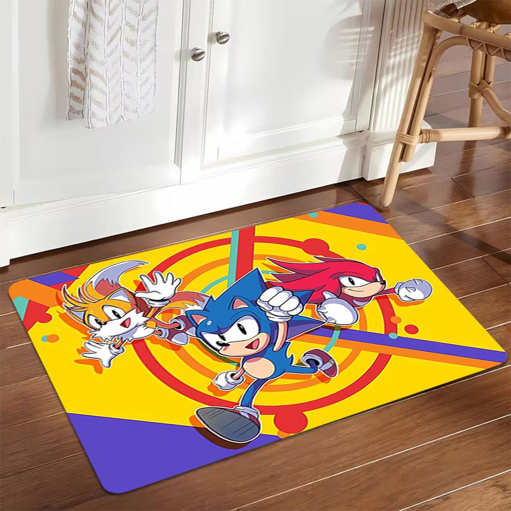 Sonic The Hedgehog Art Print Decoration,Carpet,Living Room,Bedroom, Non-slip,Square rug