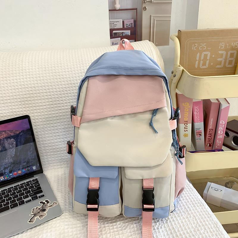 Japanese simple high-value schoolbag female ins Mori schoolbag college students junior high school high school students large-capacity backpack