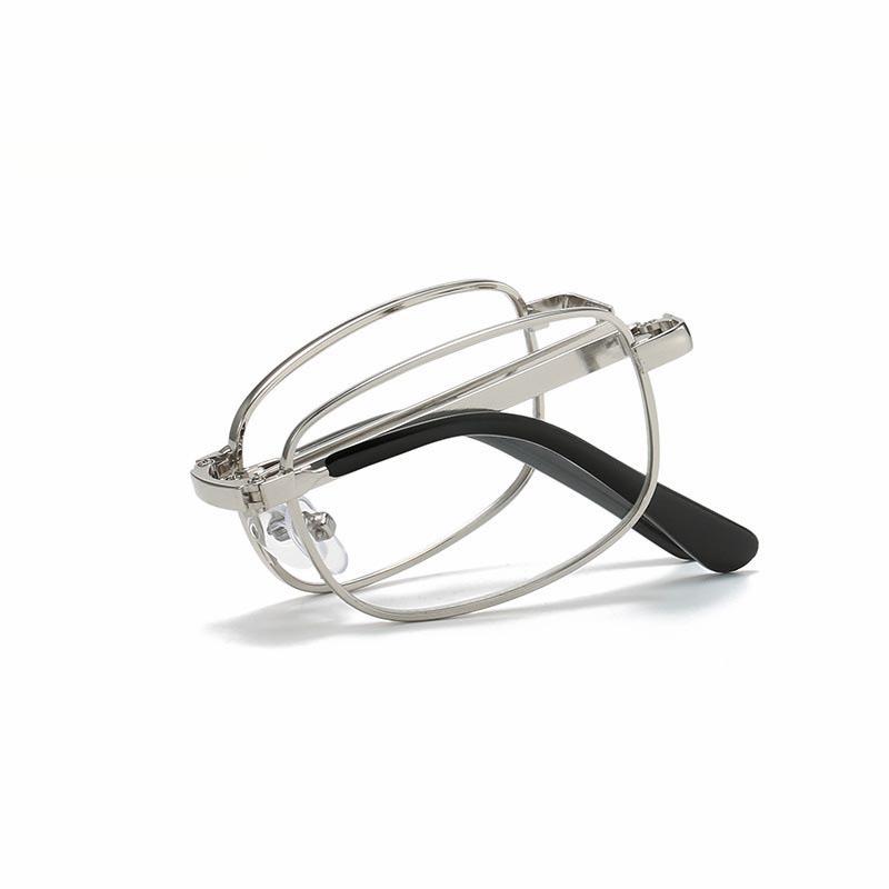 Compact Anti-Blue Light Folding Reading Glasses with Portable Leather Case