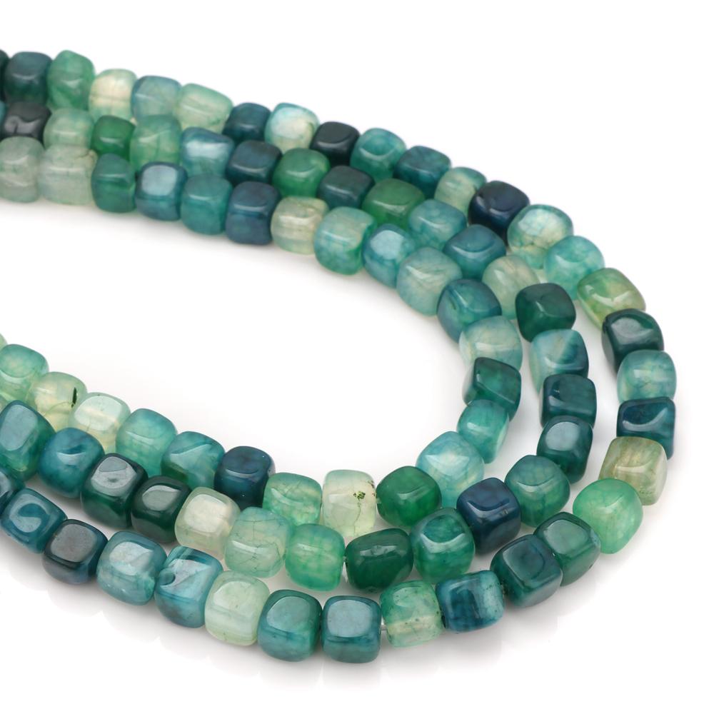 Natural Stone Square Cube Agates Beads Charm Loose Spacer Beads 6-8mm Jewelry Making Accessories Beadwork DIY Necklace Bracelets