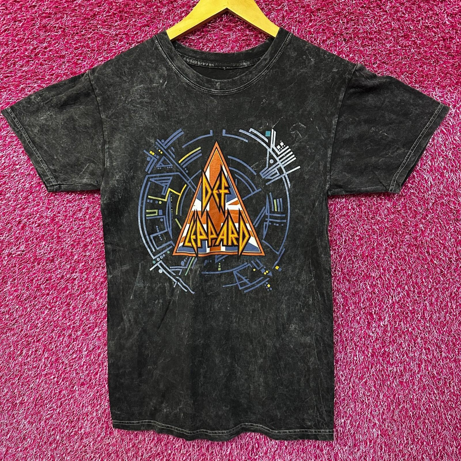 Def Leppard Spell-Out Hysteria Glam Metal Rock Band Tee S S