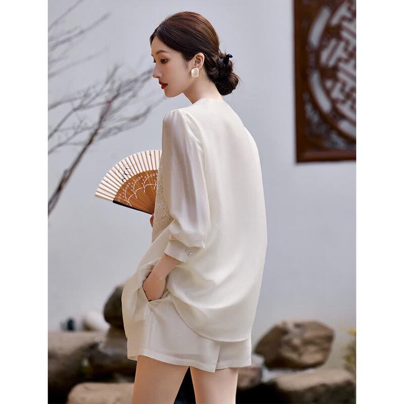Women's New Chinese Style Faux Two-Piece Summer Set