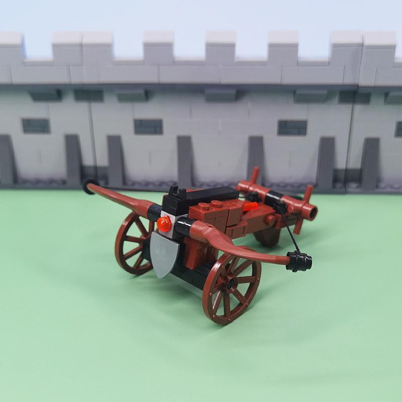 Medieval Roman Castle Legion Crossbow Car Catapult Assembly Military Weapon Building Block Toy