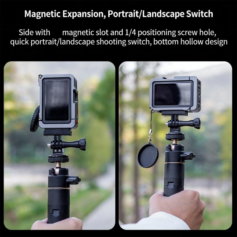 MultiFunctional Expansion Frame for Action 6 Cameras Frame Support Horizontal Vertical Shoot Quick Release Mechanism