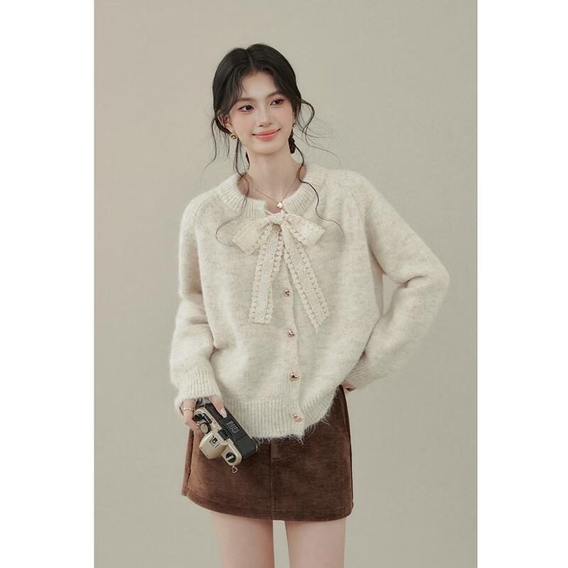 Lanzhi Women's Lace-Up Knitted Cardigan
