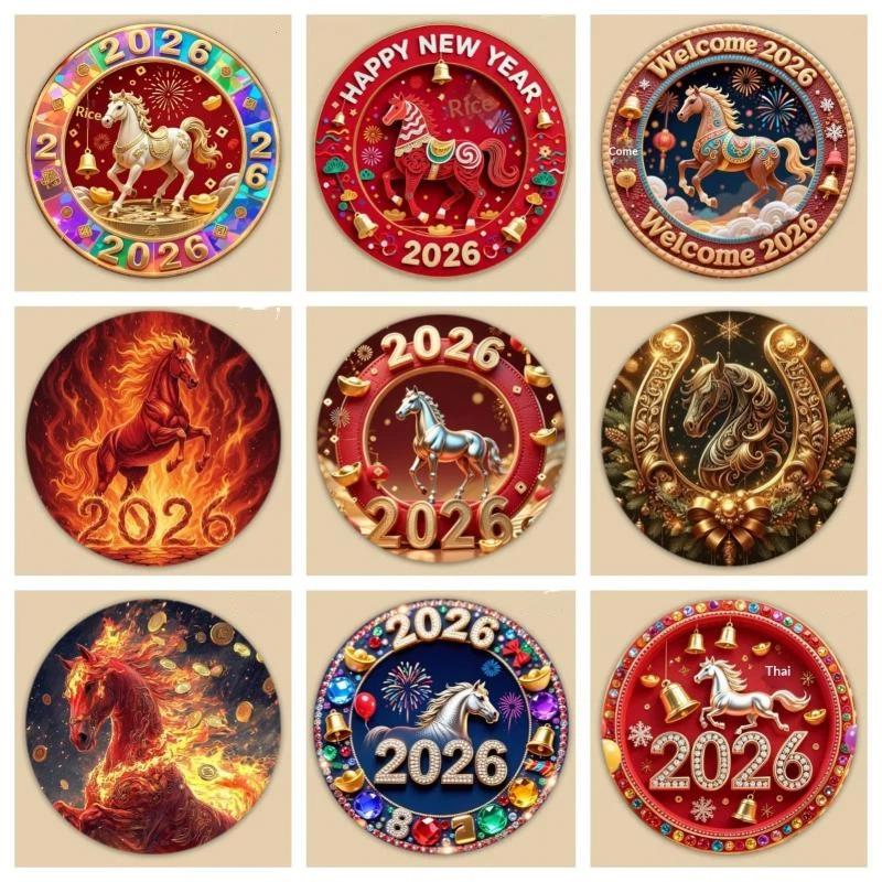 מגנטים למקרר פסטיבל האביב 2026 אקרילי שטוח דו-ממדי דקורטיביים אישיים למקרר וארון