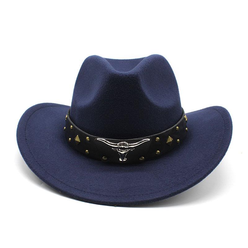 Western Cowboy Hat Vintage Jazz Hat Men And Women Wool Top Hat Felt Hat