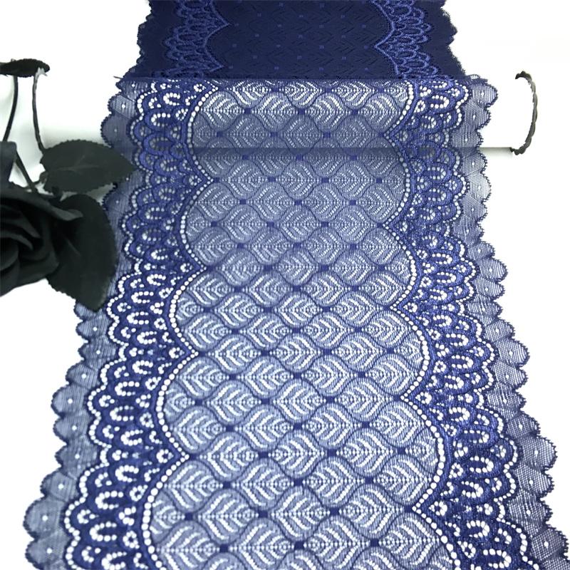 

Темно-синее эластичное кружево шириной 22 см, кружевная ткань-сетка спандекс для нижнего белья, бюстгальтеров, трусов, платьев, одежды и рукоделия 1 meter x 22 cm темно-синий