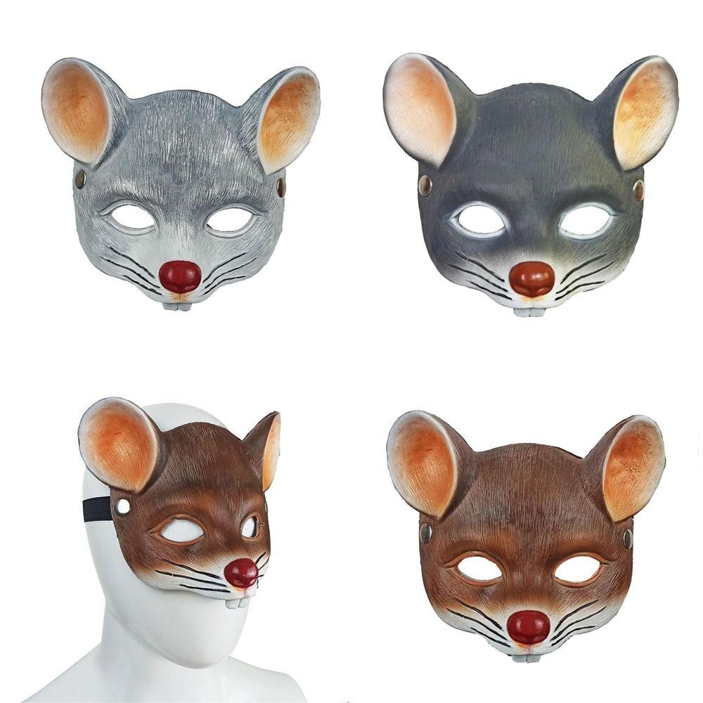 For Women Men Cosplay Accessory Halloween Masks Half Face Mask Mouse Face Cover 3D Animal Mask