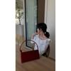 IELGY High-End Baguette Underarm Bag Niche Design Shoulder Messenger Bag Simple Fashion Red Wedding Bag