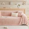Faux Rabbit Fur Sofa Cover Warm Winter Bubble Shaped Slipcovers Luxury Plush  Couch Covers for Living Room Decor Blanket Towel
