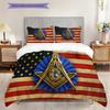 Freedom Faith Unity Bedding (1 * Duvet Cover + 2 * Pillowcase, Without Core) 2D Flat Duvet Cover and Pillowcase Soft and Comfortable Bedding Set