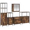 Bathroom Furniture Set with Shelf with Door 5 Pcs Brown Wood Based Material