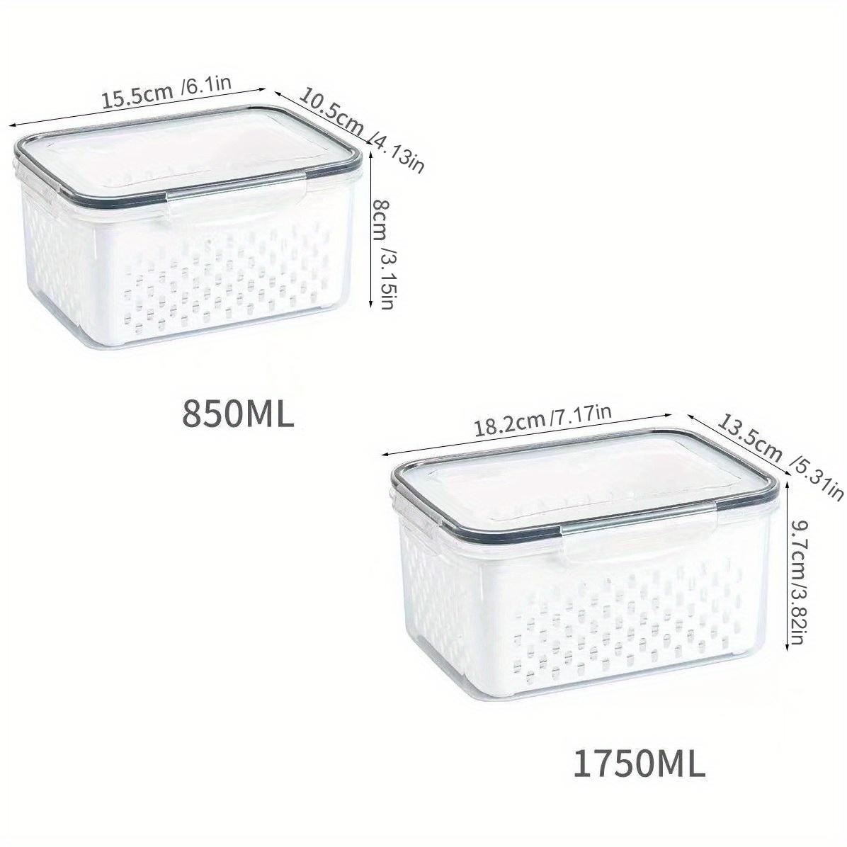 

4 шт. Кухонные контейнеры для хранения продуктов в холодильнике - Герметичный двухслойный воздухонепроницаемый дизайн, для приготовления еды, организации кладовой, хранения свежих продуктов 2PCS серый