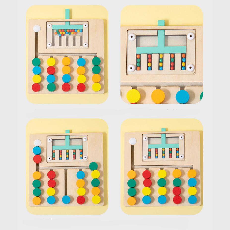 Montessori-Holz-Farbabgleichspuzzles, Vorschul-Lernspielzeug, passende Denksportaufgaben, Logikspiel für Kinder im Alter von 3, 4, 5, 6 und 7 Jahren