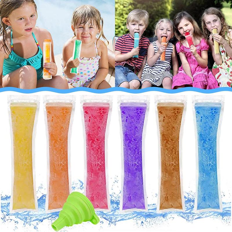 10/20/50 Pcs Disposable Ice Popsicle Bags – Food-Grade Freezer Bags for Liquids, Ice Lolly Mold, and DIY Homemade Popsicles
