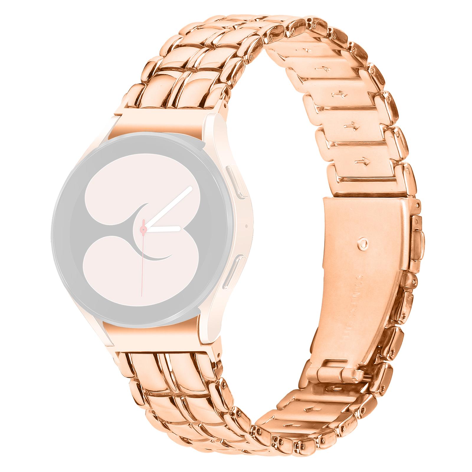 

Для Samsung Galaxy Watch 5 Active/Watch 5/Watch FE 40мм/Watch4 Металевий ремінець для смарт-годинника на застібці Rose Gold