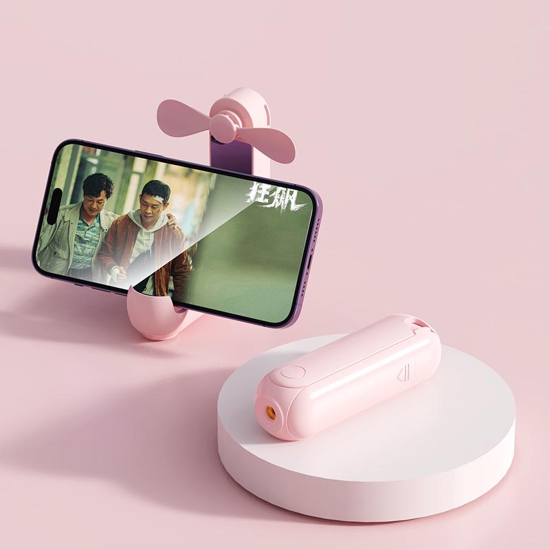 

F11 Mini Foldable USB Rechargeable Desktop Fan with Flashlight and Bracket. 119*38*38mm