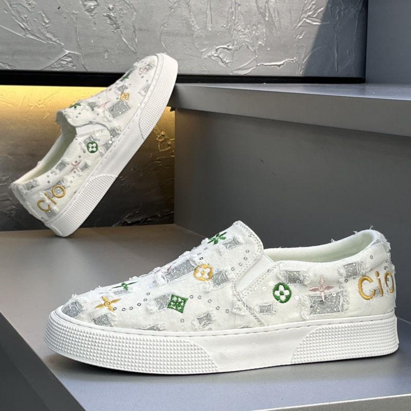 Lazy shoes low-top trendy summer men's shoes printed one-pedal fashion casual new men's trendy shoes casual men's shoes