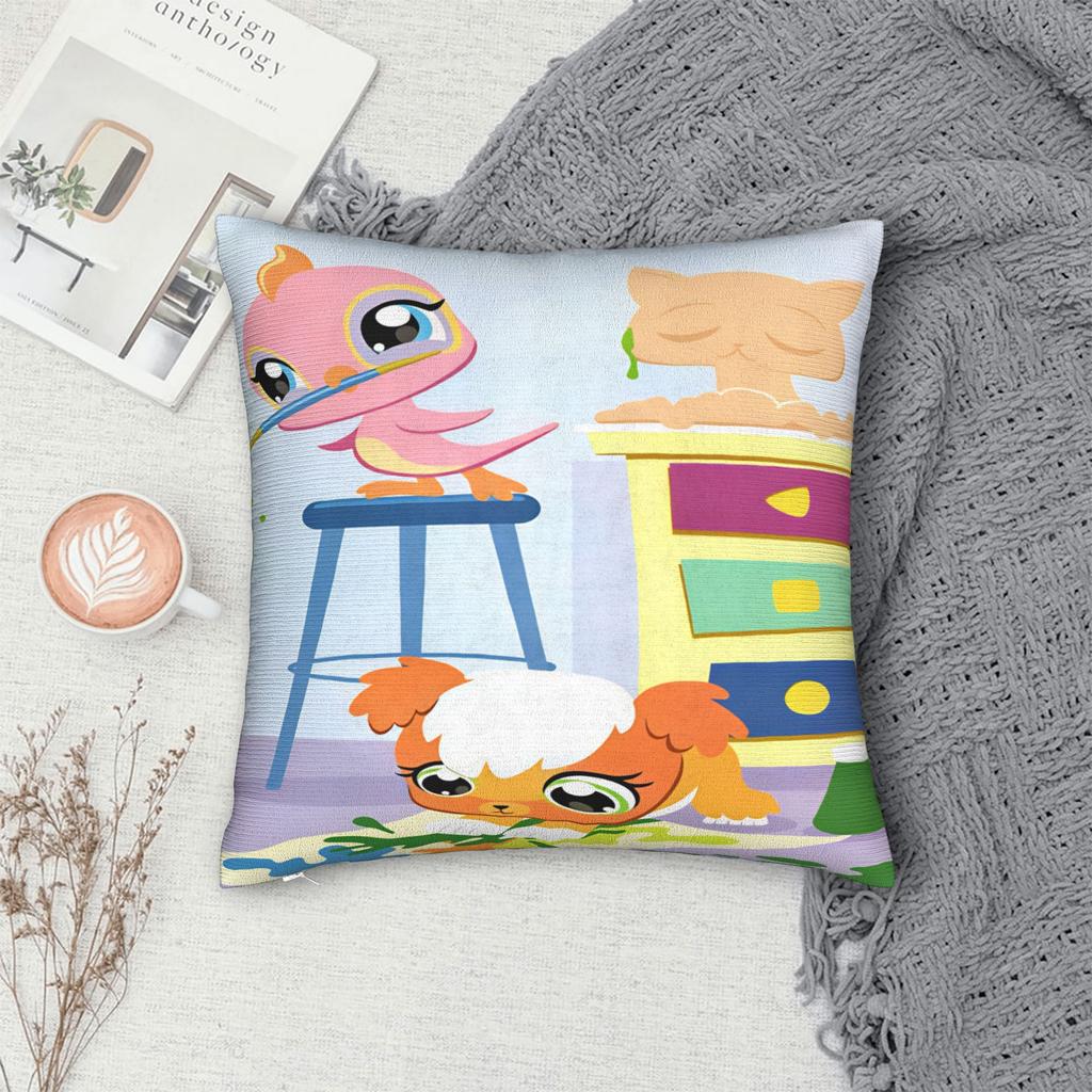 Littlest Pets Shops Pillow Cover Retro Trendy Pillow Case For Living Room Chair Soft Pillowcases Gift Idea