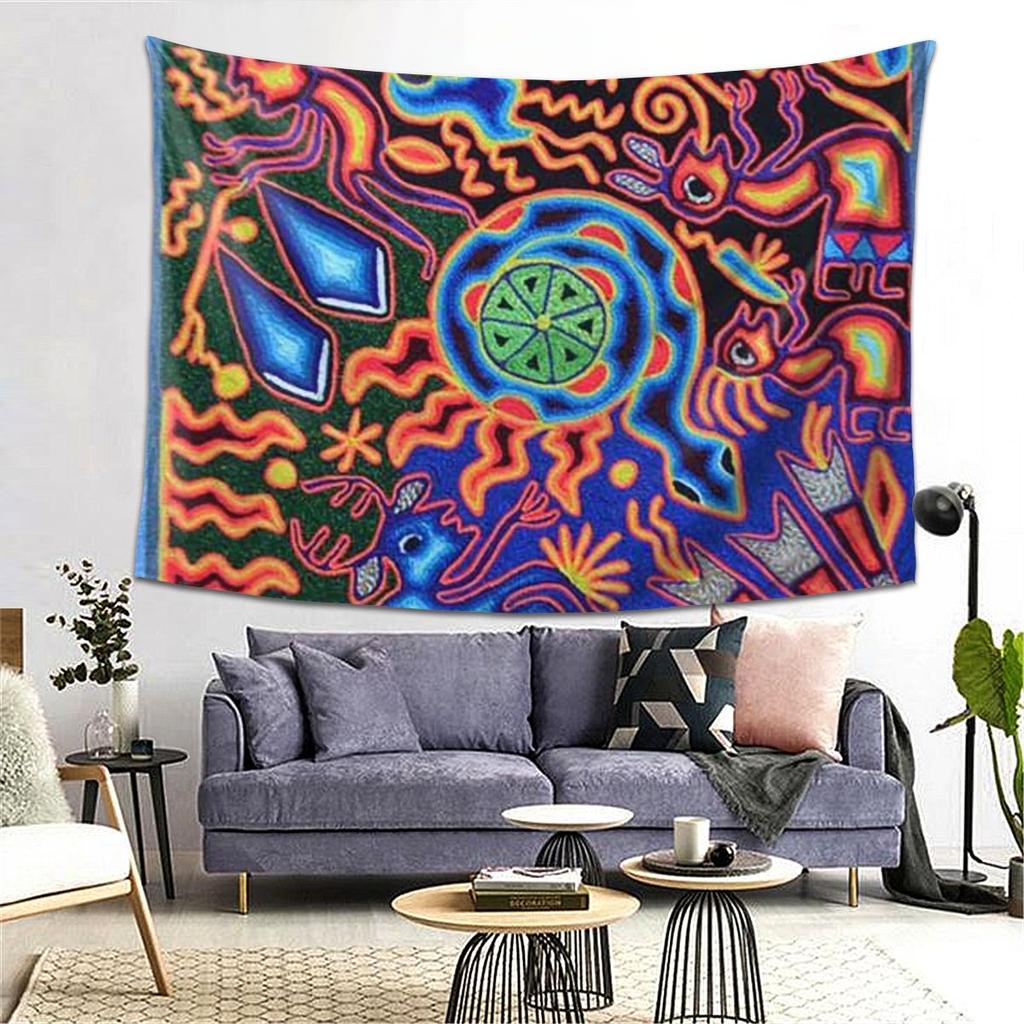 Huichol Traum-Wandteppich Dekor Kunst Ästhetische Wandteppiche für Wohnzimmer Schlafzimmer Zuhause Wandtuch Wandbehang