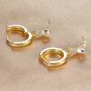 2PCS New Star Moon Zircon Opal Hoop Earrings for Women Stainless Steel Stud Earring Ear Buckle Piercing Jewelry Gifts Pendientes