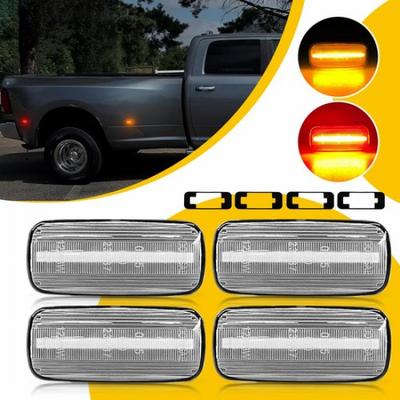 For Dodge RAM 2500HD 10-18 Clear Front Rear LED Side Marker Reflector Lights EXV
