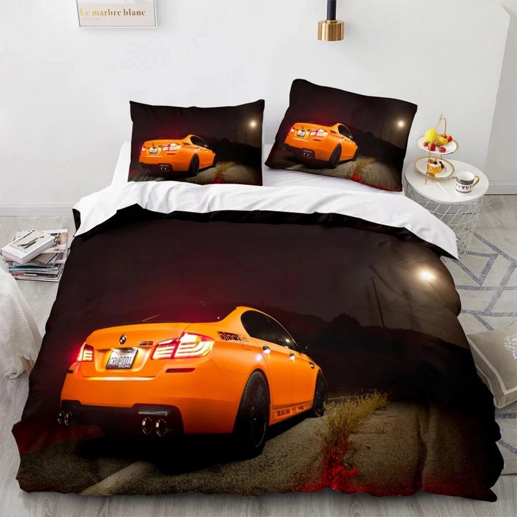 Sports Car Bedding Sets 3D Digital Printed Duvet Cover Sets Full Size,For Teens Boys 2/3pcs Polyester Quilt Cover